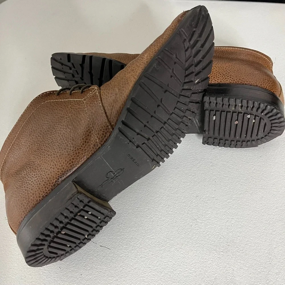 Cole Haan Nike Air Chukka Boots Mens 9.5M Brown‎ Pebbled Leather Lace Up C09799